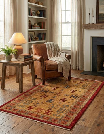 3' 3 x 5' 4 Hand Knotted Ziegler Wool Rug