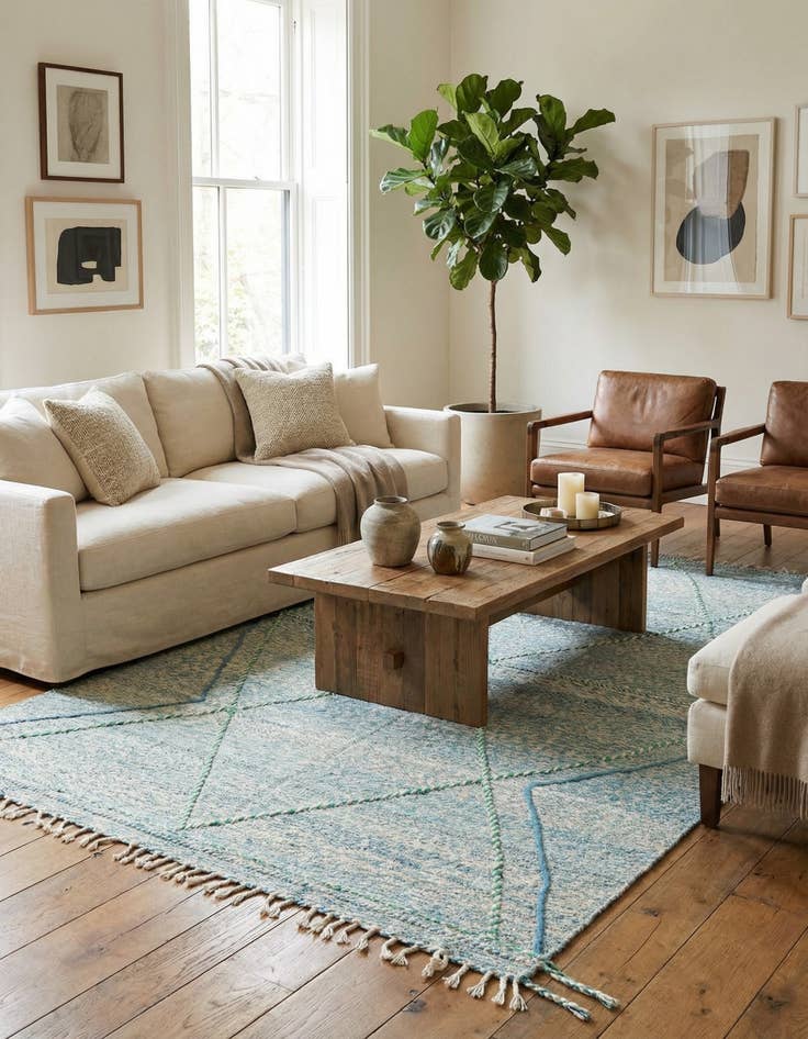 Detail image of  6' 3 x 10' 6  Hand Knotted Moroccan Wool Rug