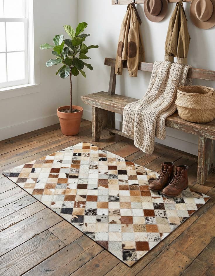 Detail image of  2' x 3' Cowhide Leather Rug