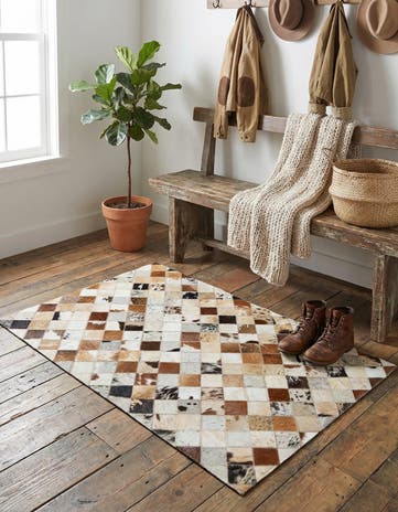 2' x 3' Cowhide Leather Rug