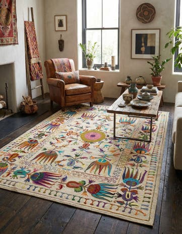 5' 7 x 7' 9 Hand Knotted Marok Kilim Rug