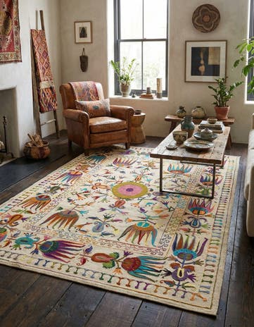 5' 7 x 7' 9 Hand Knotted Marok Kilim Rug