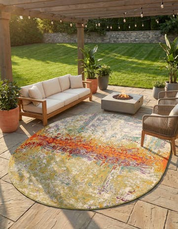 8' x 10' Easy-Clean Modern Indoor / Outdoor Oval Rug
