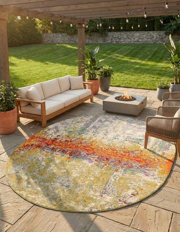 8' x 10' Easy-Clean Modern Indoor / Outdoor Oval Rug