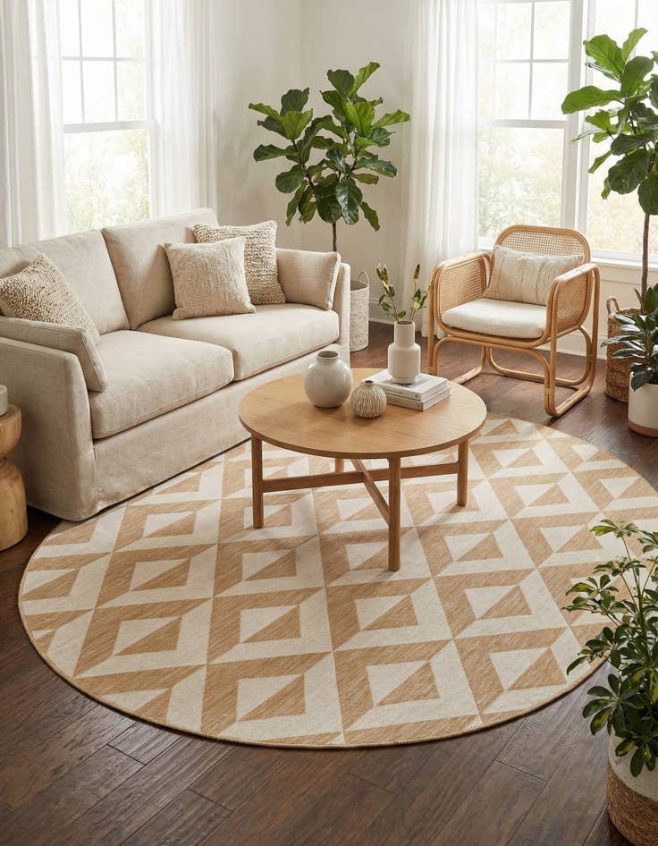 Detail image of  7' 10 x 10'  Washable Jill Zarin Napa Indoor / Outdoor Oval Rug
