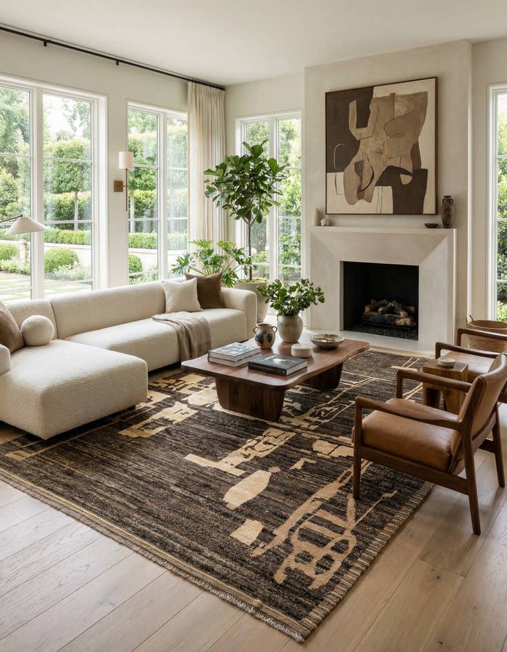 Detail image of 8' 10 x 12' 8  Hand Knotted Beni Marok Rug