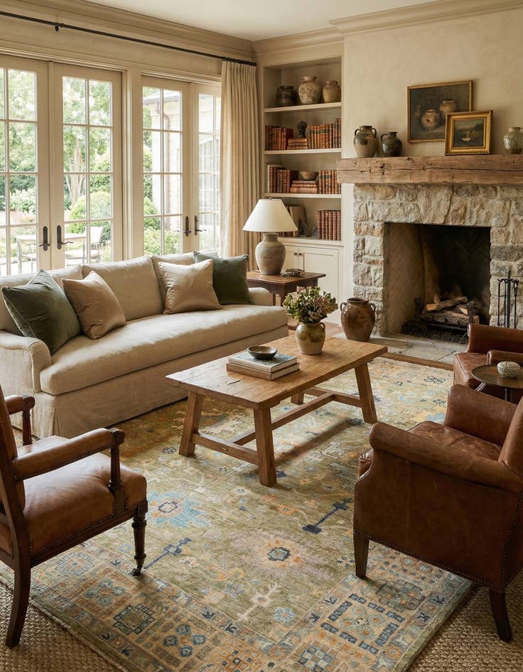 Detail image of 7' 10 x 10' 1  Hand Knotted Oushak Rug