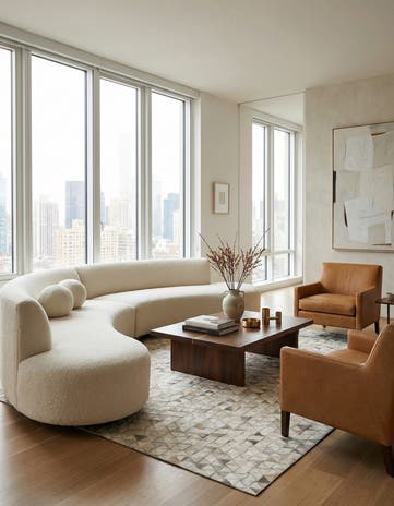 5' 1 x 8' 1 Cowhide Leather Rug