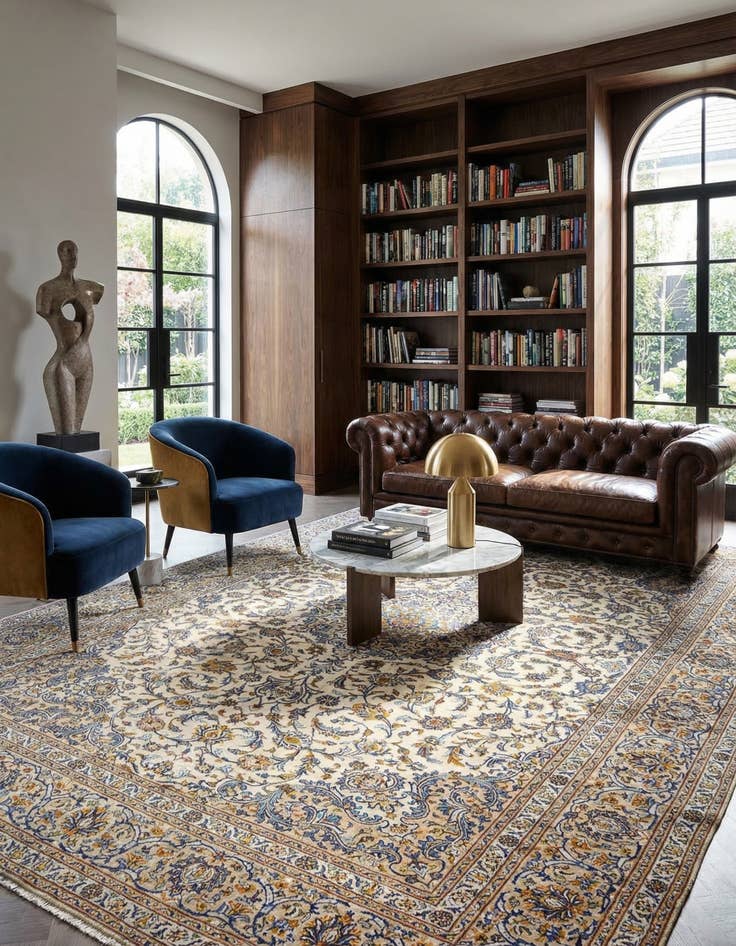 Detail image of 9' 5 x 13' 5 Kashan Wool Rug