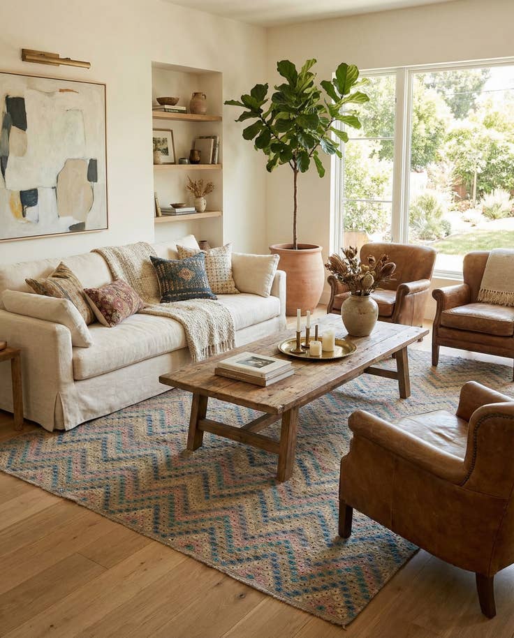 Detail image of 10' 8 x 12' 10 Hand Woven Kilim Modern Wool Rug