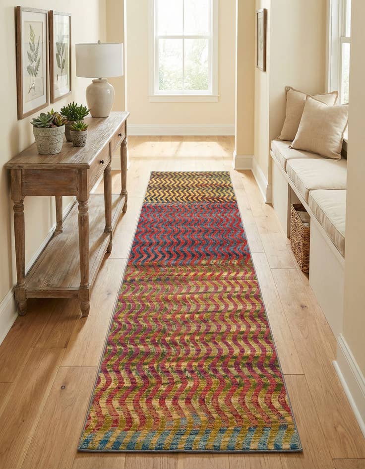 Detail image of 2' 7 x 11'  Washable Modern Indoor / Outdoor Runner Rug