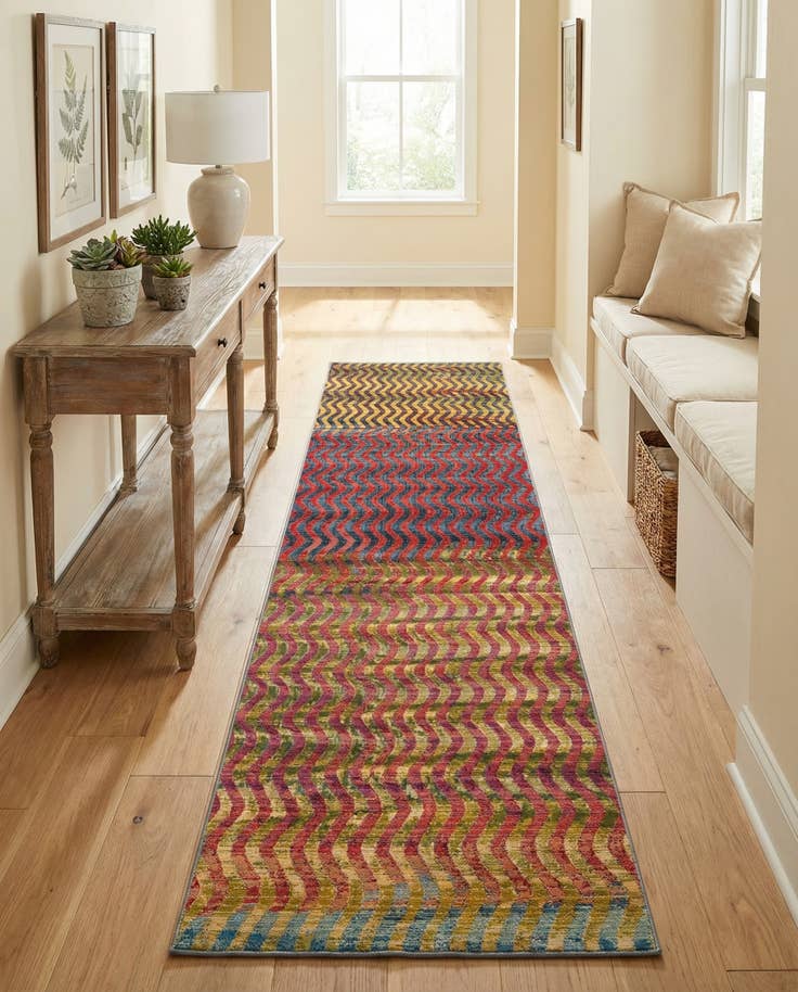 Detail image of 2' 7 x 11' Easy-Clean Modern Indoor / Outdoor Runner Rug