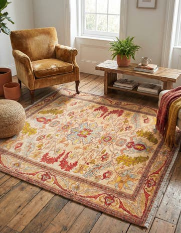 Beige Boutique Square Rug