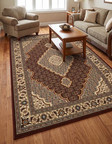 Burgundy Nain Design Rug