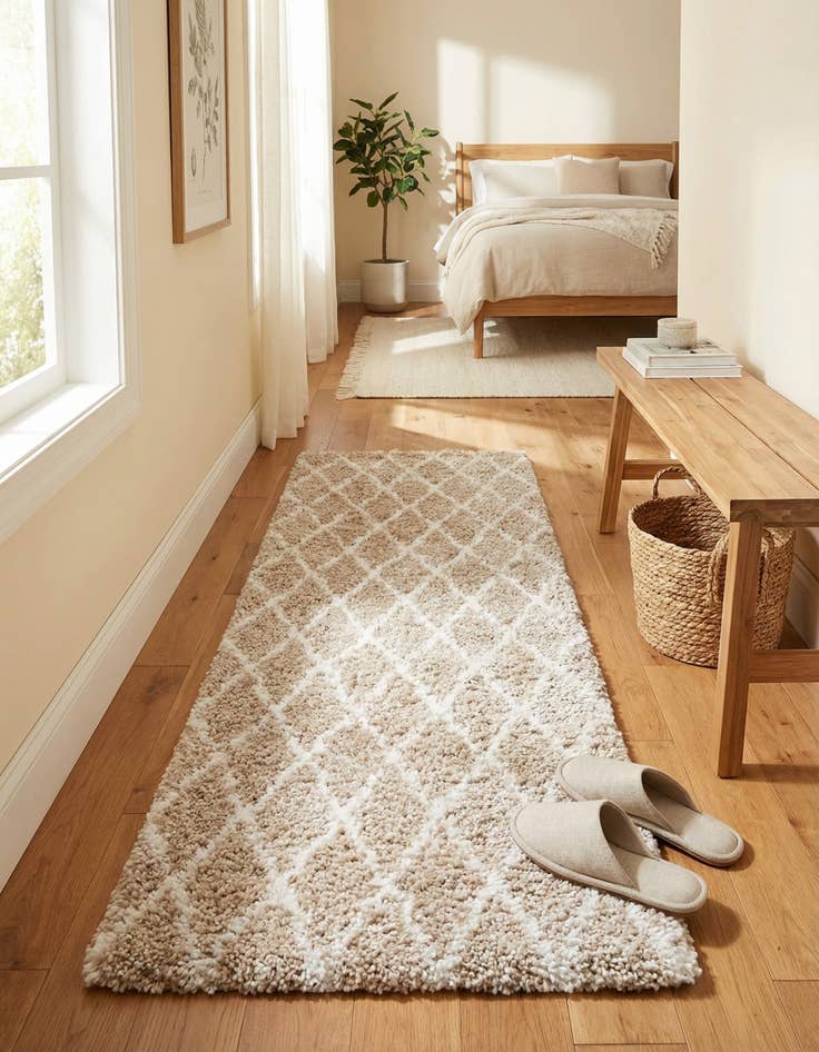 Detail image of  2' 7 x 6' Moroccan Shag Runner Rug