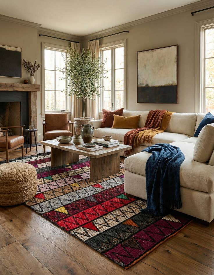 Detail image of 6' 5 x 10' 3 Hand Knotted Darya Wool Rug