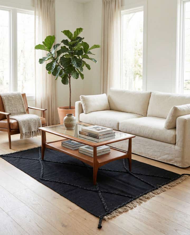 3' 5 x 5' 4 Hand Woven Kilim Modern Wool Rug