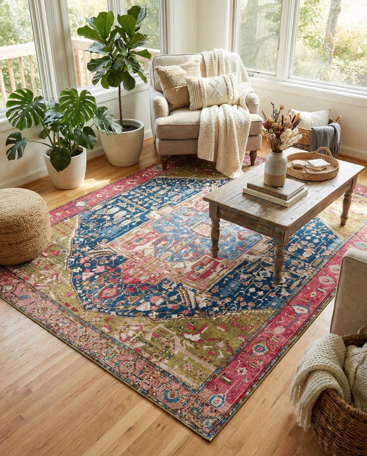 Detail image of 7' 10 x 11' Easy-Clean Traditional Indoor / Outdoor Rug