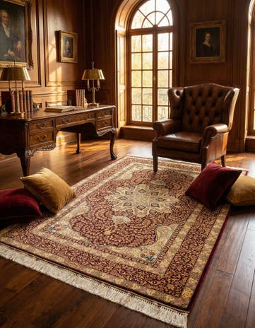 3' 5 x 4' 11 Ghom Silk Rug