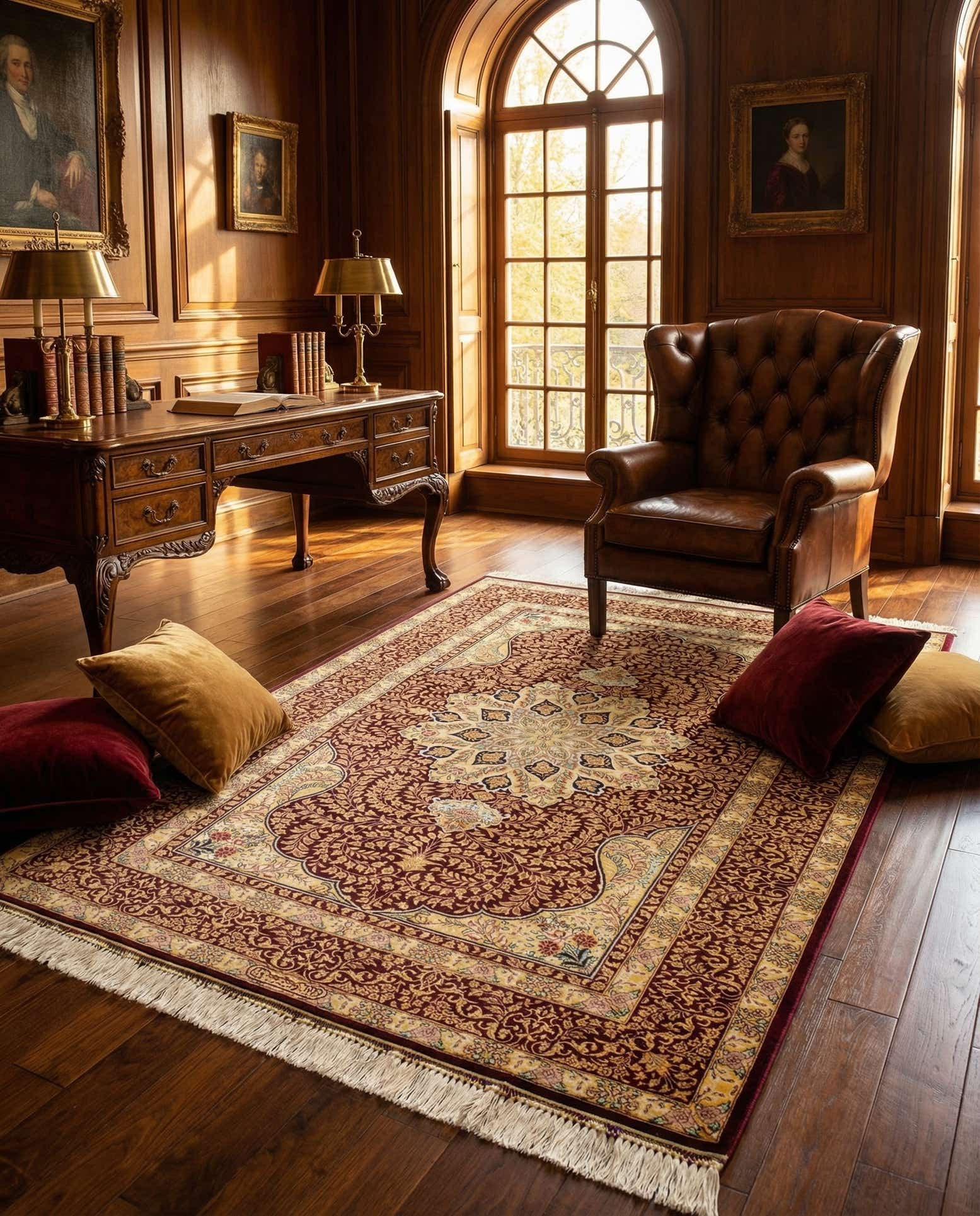 3' 5 x 4' 11 Ghom Silk Rug