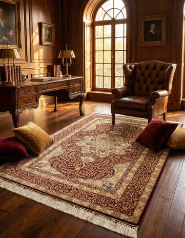 3' 5 x 4' 11 Ghom Silk Rug