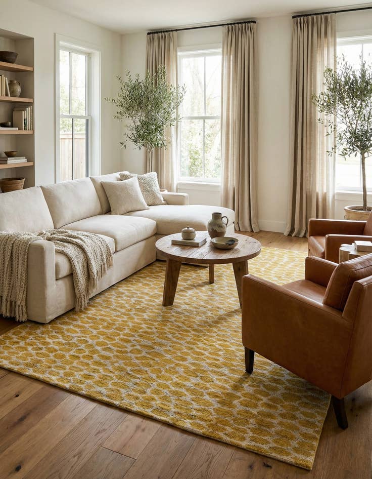 Detail image of  6' x 8' 9  Hand Knotted Darya Wool Rug