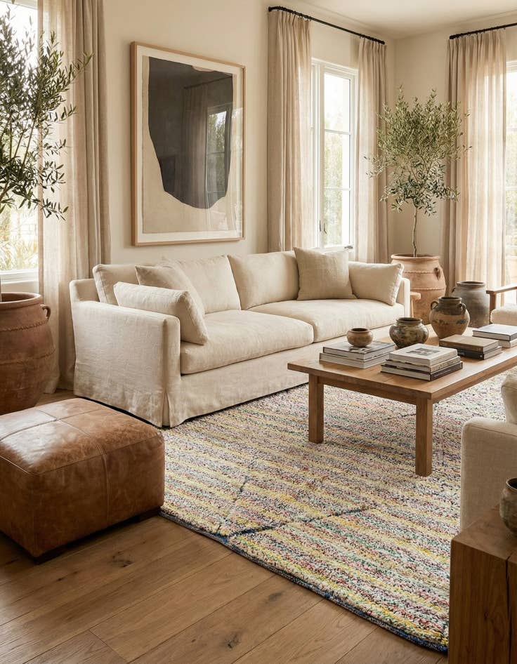 Detail image of 5' 4 x 8'  Hand Knotted Moroccan Wool Rug