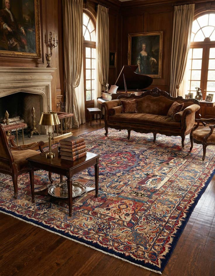 Detail image of 9' 9 x 13' 2 Kashmar Wool Rug