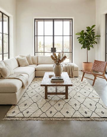 6' 2 x 9' 5 Hand Knotted Moroccan Wool Rug