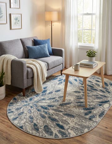 Gray Charleston Oval Rug