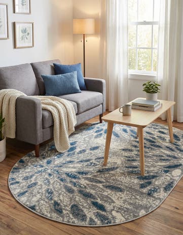 Gray Charleston Oval Rug