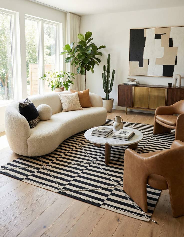 Detail image of  6' 8 x 9' 10  Hand Woven Kilim Modern Wool Rug