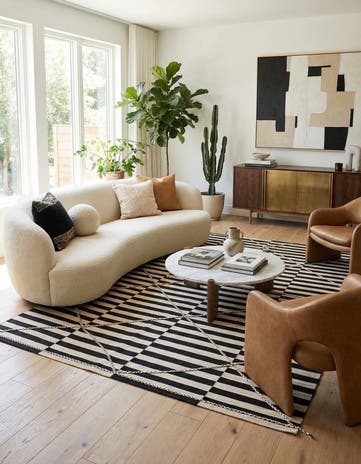 6' 8 x 9' 10 Hand Woven Kilim Modern Wool Rug