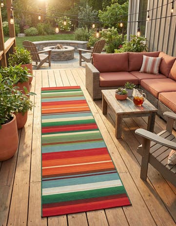 2' 7 x 10' Easy-Clean Modern Indoor / Outdoor Runner Rug
