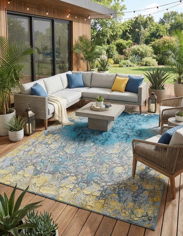 10' x 14' Easy-Clean Modern Indoor / Outdoor Rug