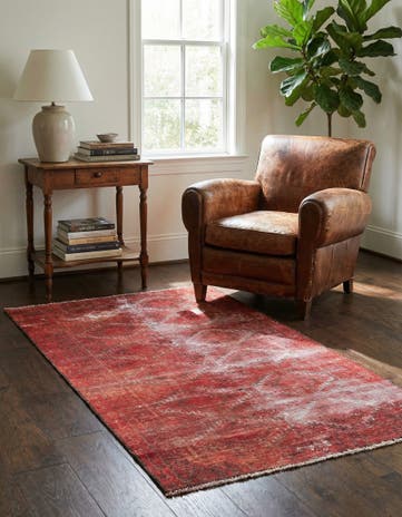 2' 8 x 5' 7 Hand Knotted Ultra Vintage Persian Wool Runner Rug