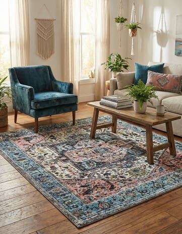 Powder Blue Medina Square Rug