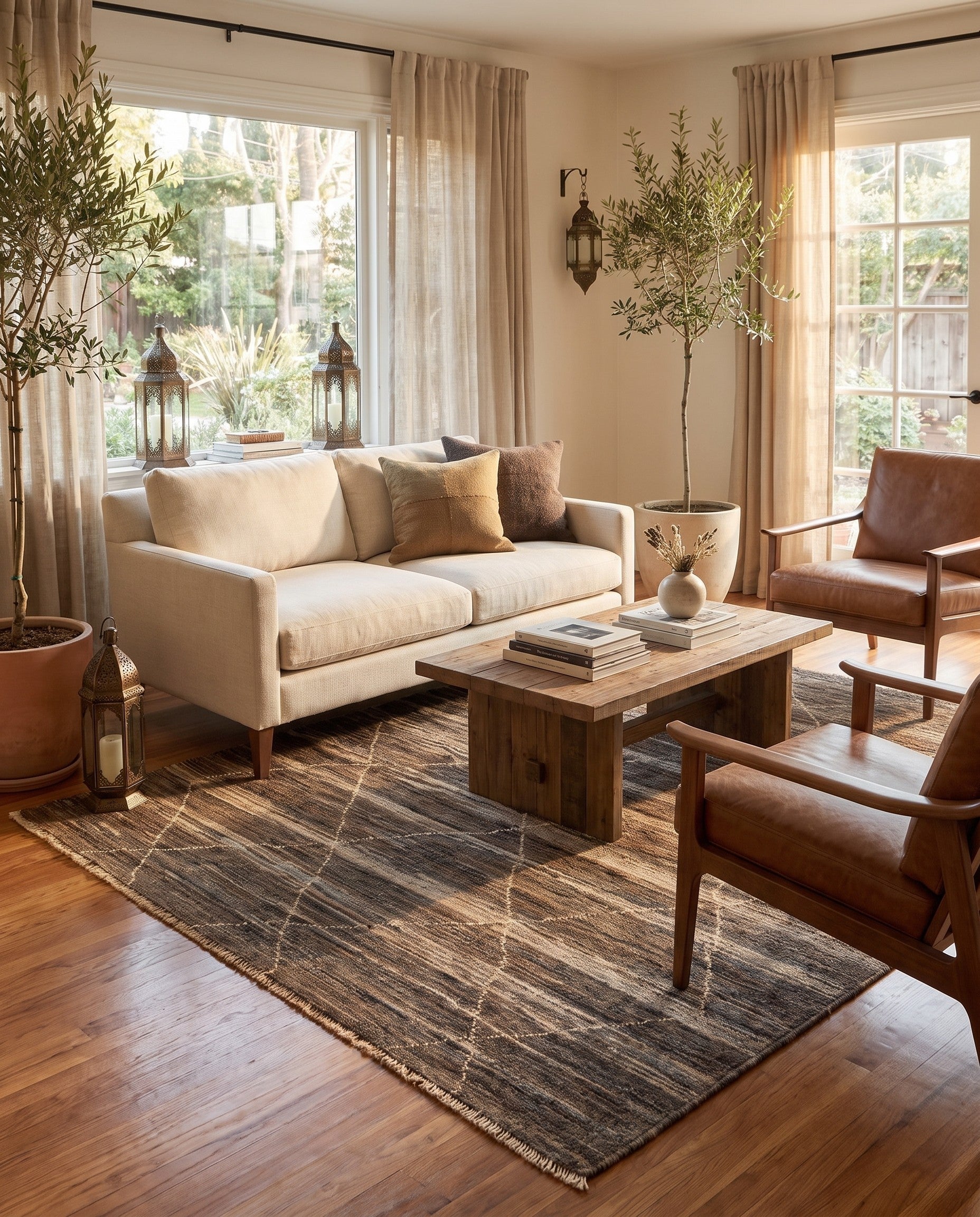 5' x 6' 7 Hand Knotted Moroccan Wool Rug