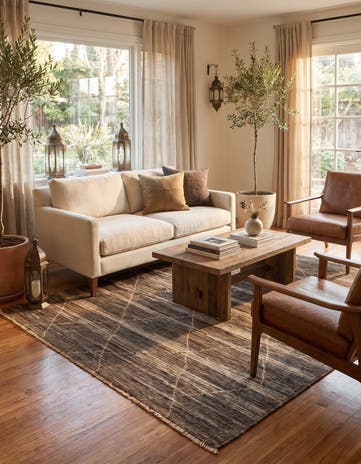 5' x 6' 7 Hand Knotted Moroccan Wool Rug