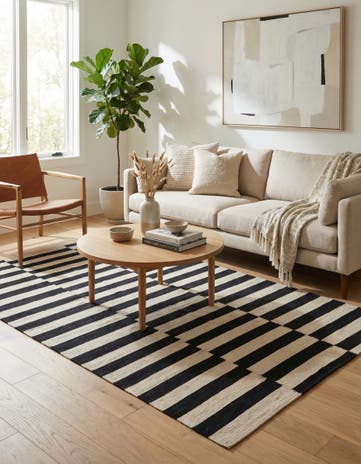 4' 2 x 5' 10 Hand Woven Kilim Modern Wool Rug