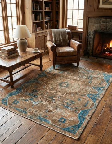 3' 9 x 5' 5 Hand Knotted Ultra Vintage Persian Wool Rug