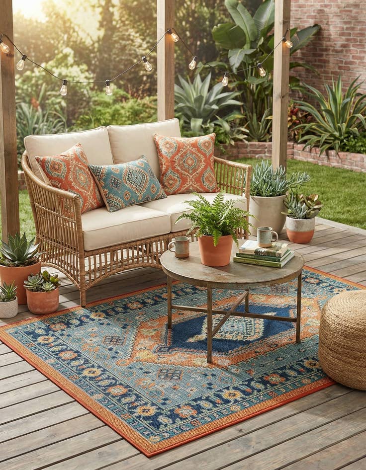 Detail image of 4' x 6'  Washable Baja Indoor / Outdoor Rug