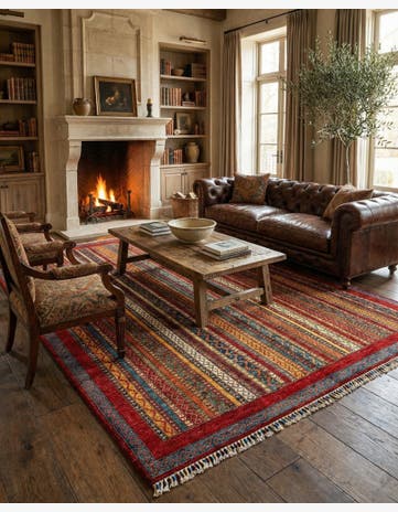 6' 4 x 9' 7 Torkman Wool Rug