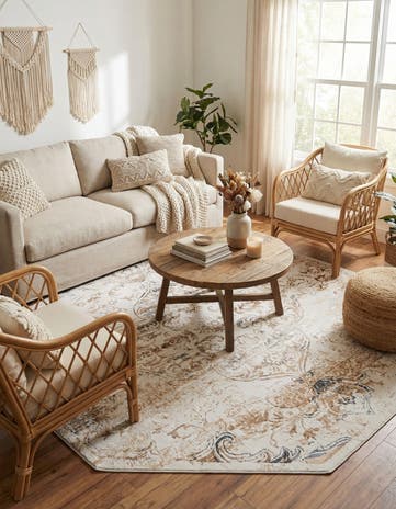 Ivory Highbury Octagon Rug