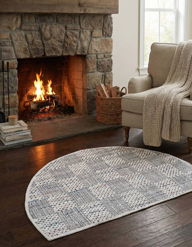 Detail image of 2' 2 x 3' 7  Hand Woven Chindi Cotton Hearth Rug