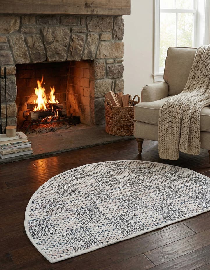 2' 2 x 3' 7 Hand Woven Chindi Cotton Hearth Rug