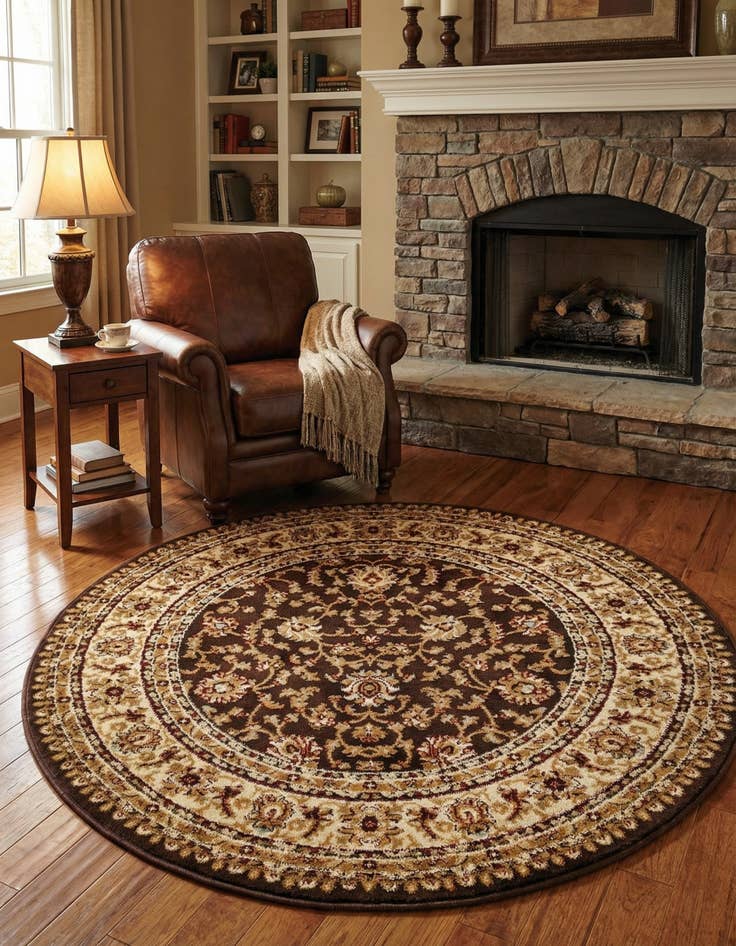Detail image of 4' x 4' Classic Agra Round Rug