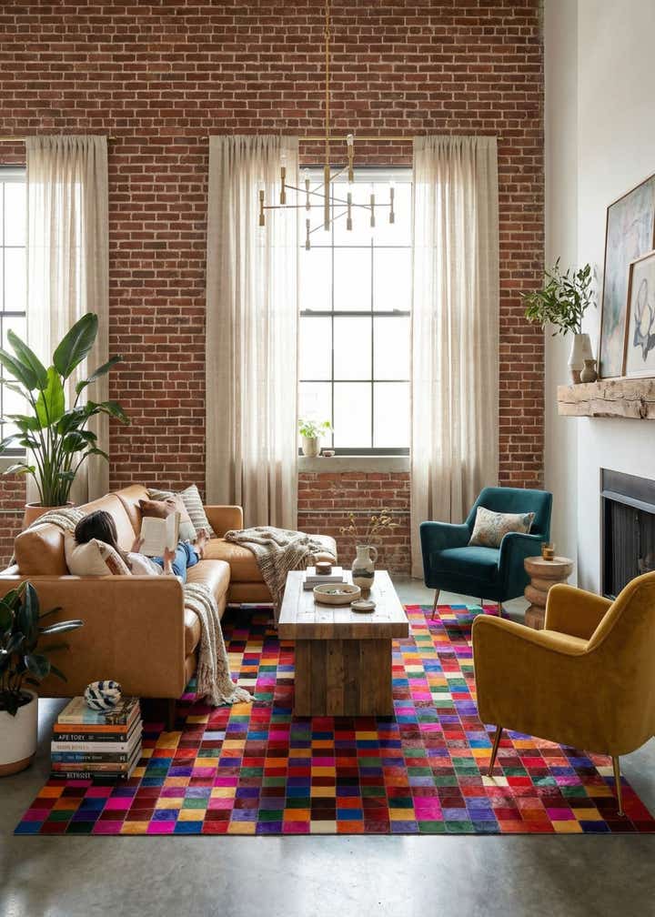 8' x 9' 10 Cowhide - Patchwork Rug