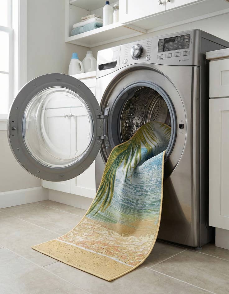 Detail image of 2' x 6'  Washable Coastal Indoor / Outdoor Runner Rug