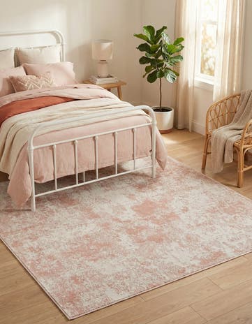 Carnation Pink Aurora Square Rug